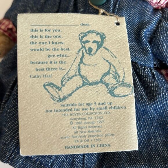Bonnie Boyds Bears Jointed JB Bean Denim Dress Collection Vintage Plush Retired - Picture 7 of 7